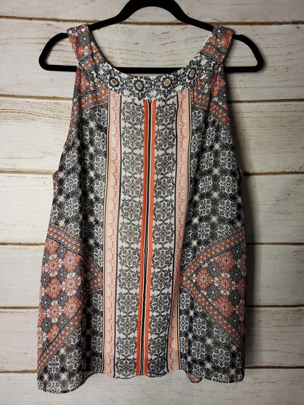 Alyx Coral and Black Printed Keyhole Camisole - Picture 2 of 6